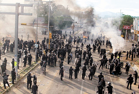 Enfrentamientos en Nochixtlán, Oaxaca.