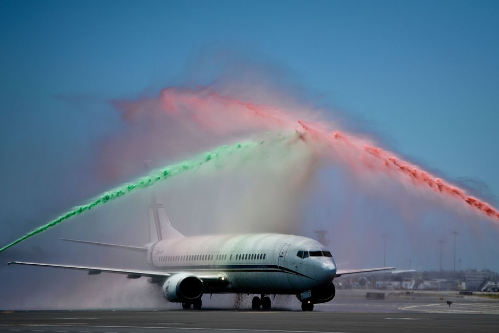 El avión arribando a Lisboa
