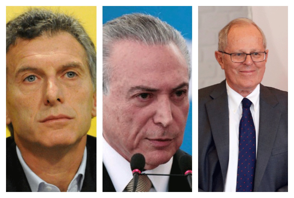 Mauricio Macri de Argentina, Michel Temer de Brasil y Pedro Pablo Kuczynski de Perú son ejemplos de cómo termina un ciclo ideológico en América Latina