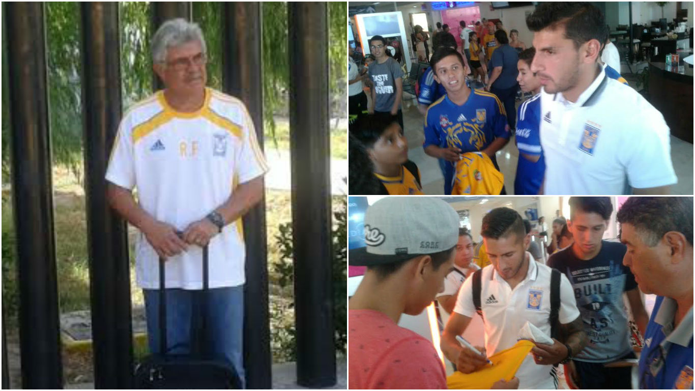 Llegada de Tigres esta tarde a Torreón. 