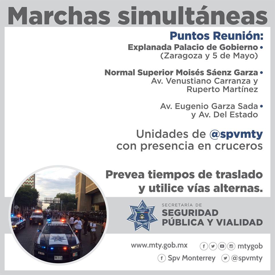Serán tres marchas simultáneas. 
