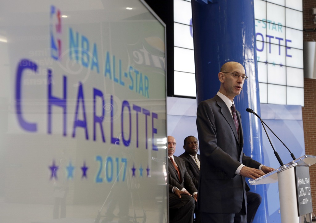 El comisionado de la NBA, Adam Silver, durante el anuncio del Juego de Estrellas 2017