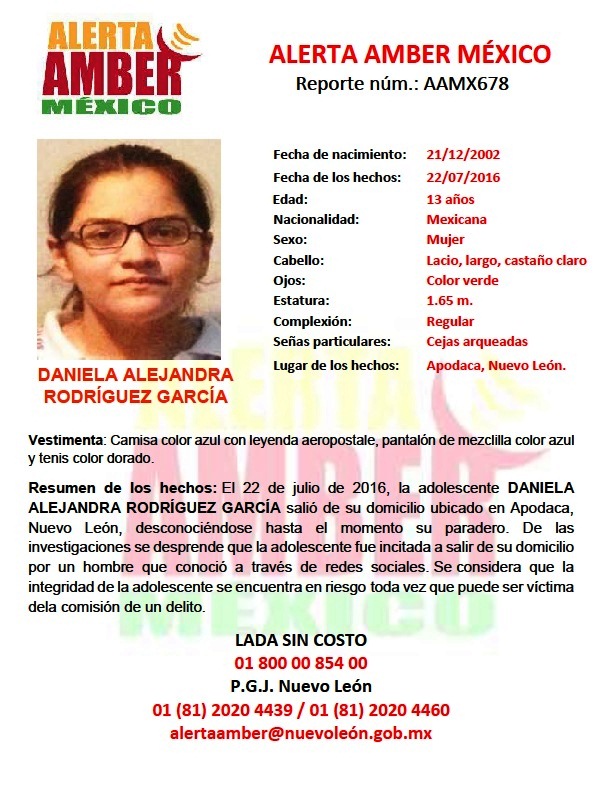 Alerta Amber en Tamaulipas 