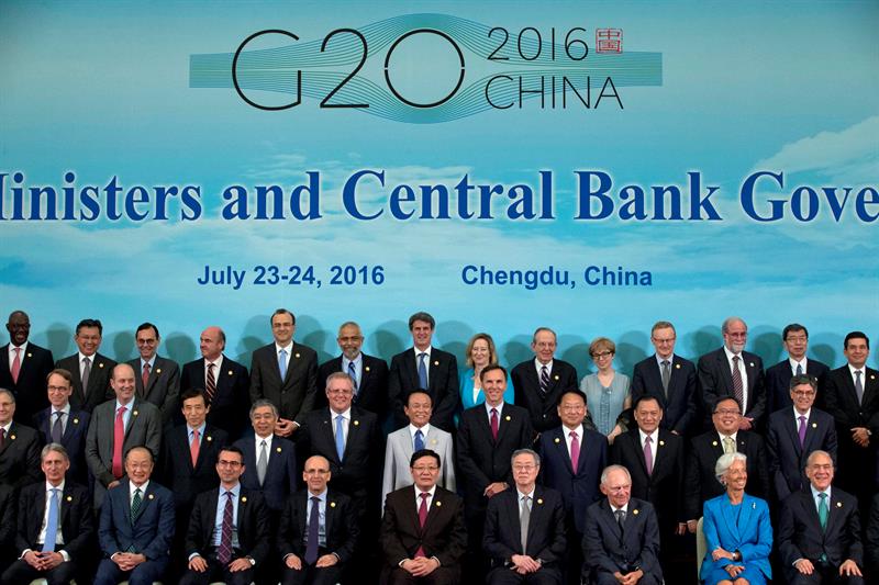 Los ministros de Finanzas y gobernadores de bancos centrales del G20 (centro de China) afirmaron que el brexit "suma incertidumbre en la economía glob