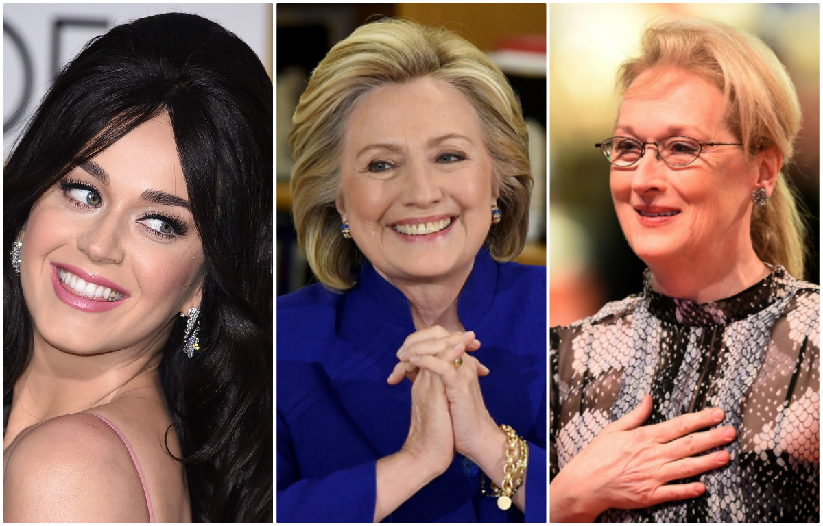 Katy Perry y Meryl Streep son algunas de las celebridades que apoyaron a Clinton.