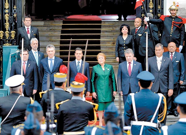 Líderes de América Latina, en la toma de posesión del peruano.