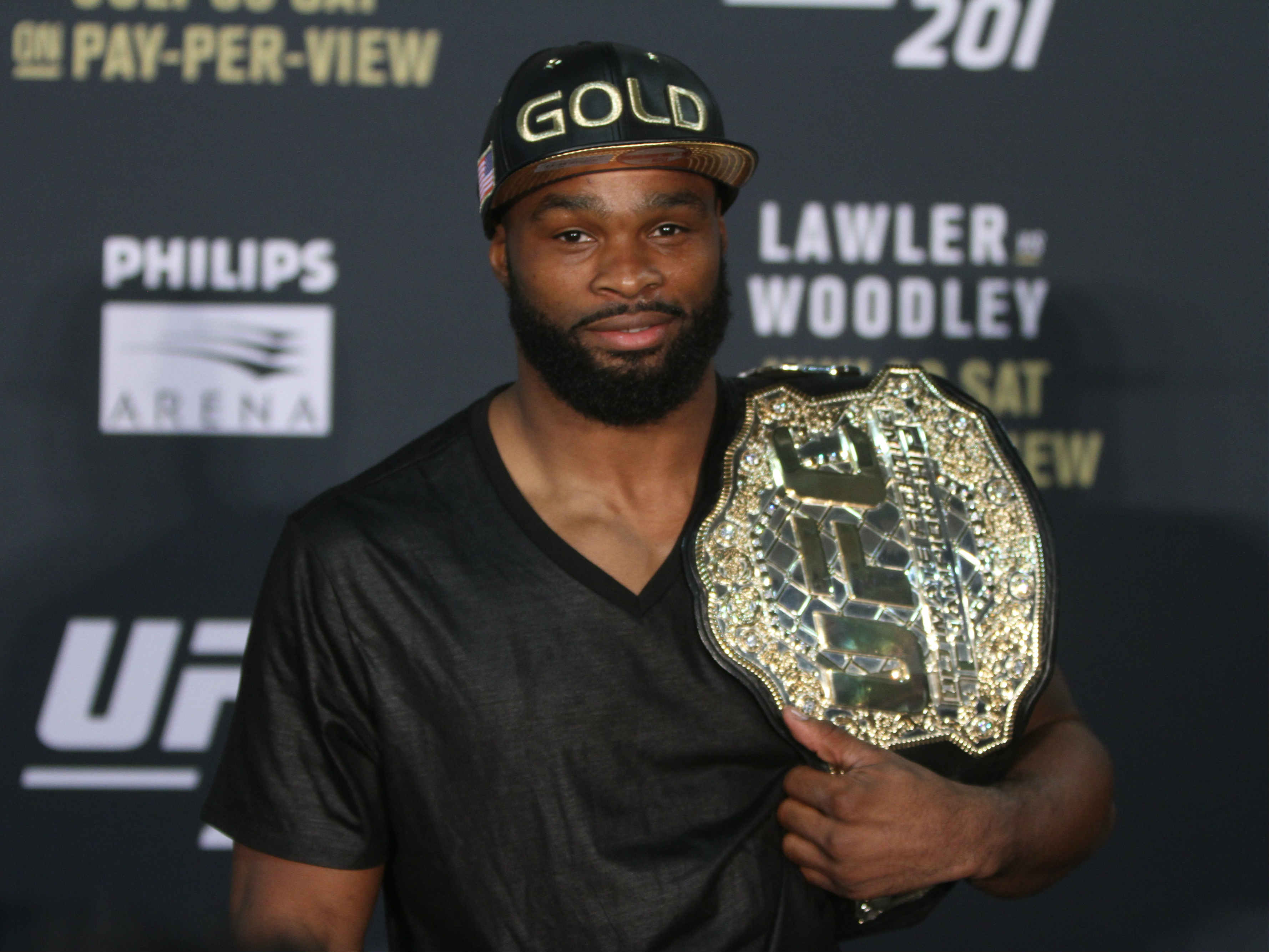 Tyron Woodley con el cinturón welter