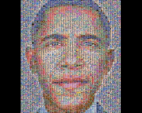  El artista alemán Daniel Völker creó un retrato del presidente estadunidense, Barack Obama, con tres mil 600 sellos postales.