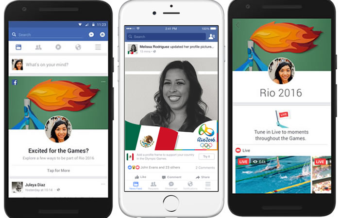 Facebook te dará un saludo olímpico para que sigas los acontecimientos de Río 2016. 