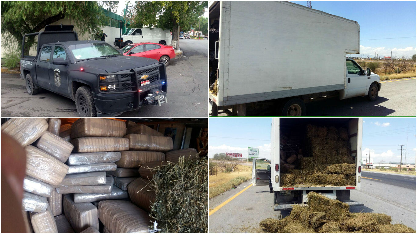 Decomiso de droga en carretera Monterrey - Saltillo.