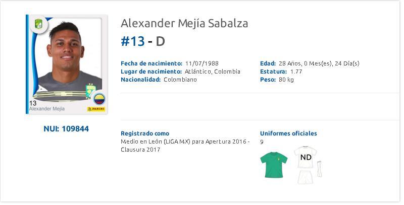 El jugador ya aparece como parte de la plantilla 