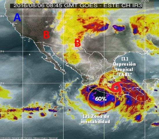 'Earl' se convirtió en depresión tropical al pasar por Puebla.