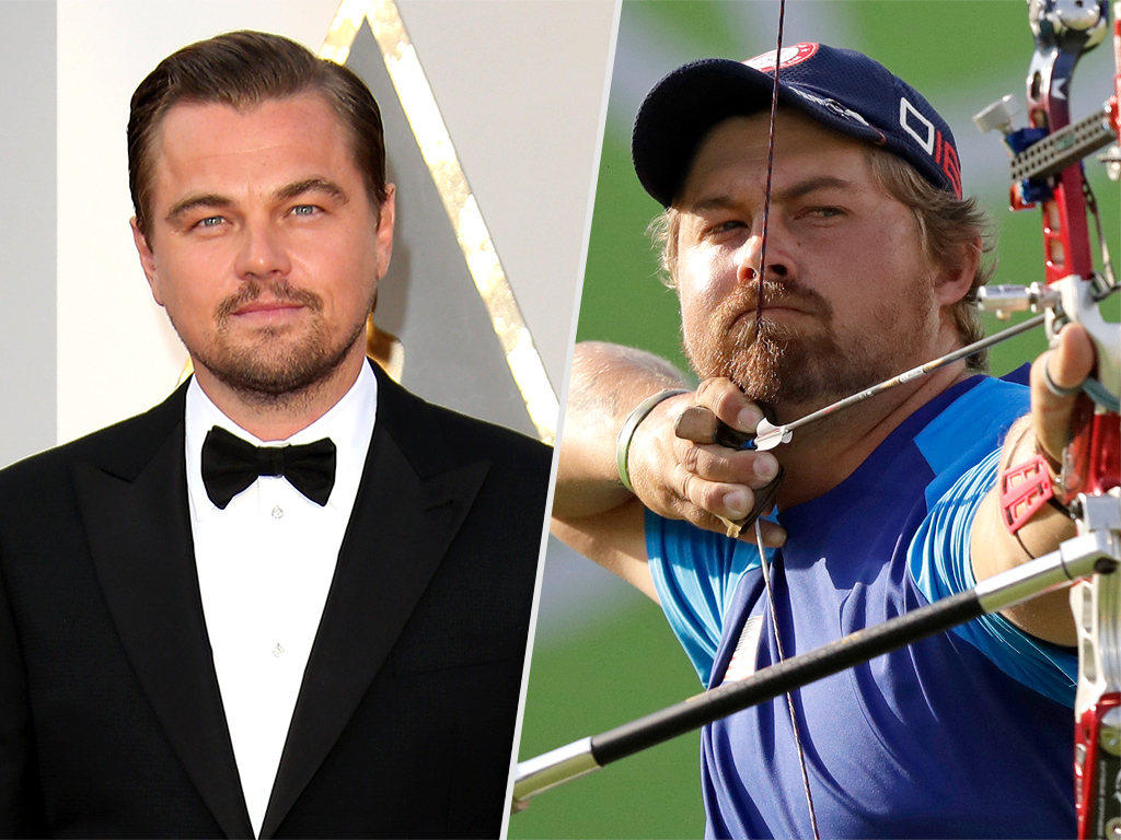 DiCaprio junto a su "doble" Brady Ellison. 