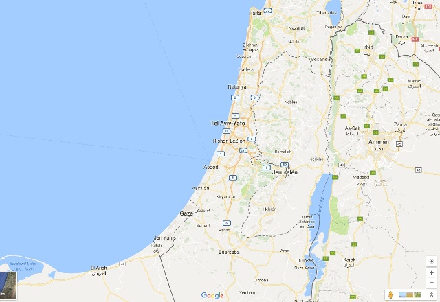Esta es la imagen que muestra Google Maps cuando se busca "Palestina".