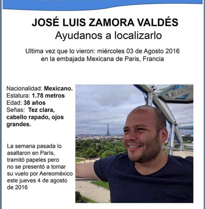José Luis Zamora Valdés tiene 38 años y es doctor en derecho. Viajó de vacaciones en julio a Madrid, España.