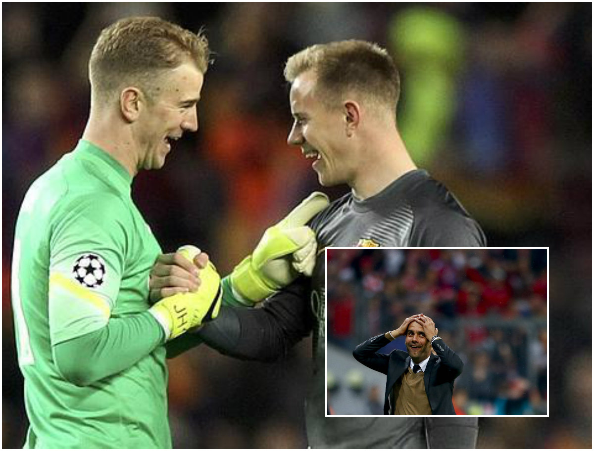 Joe Hart y Mar Andre ter Stegen en un encuentro de Champions League