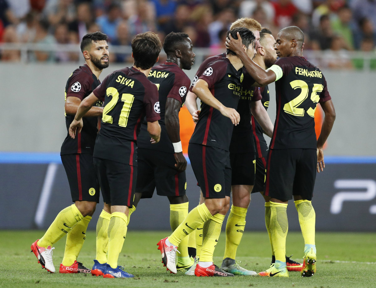 El equipo celebró el triplete de Sergio Agüero