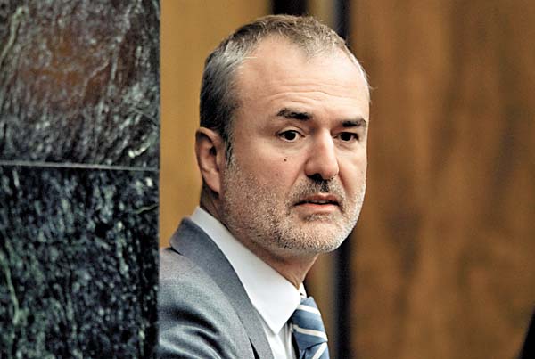 Nick Denton, fundador de la firma en quiebra, durante el juicio. 