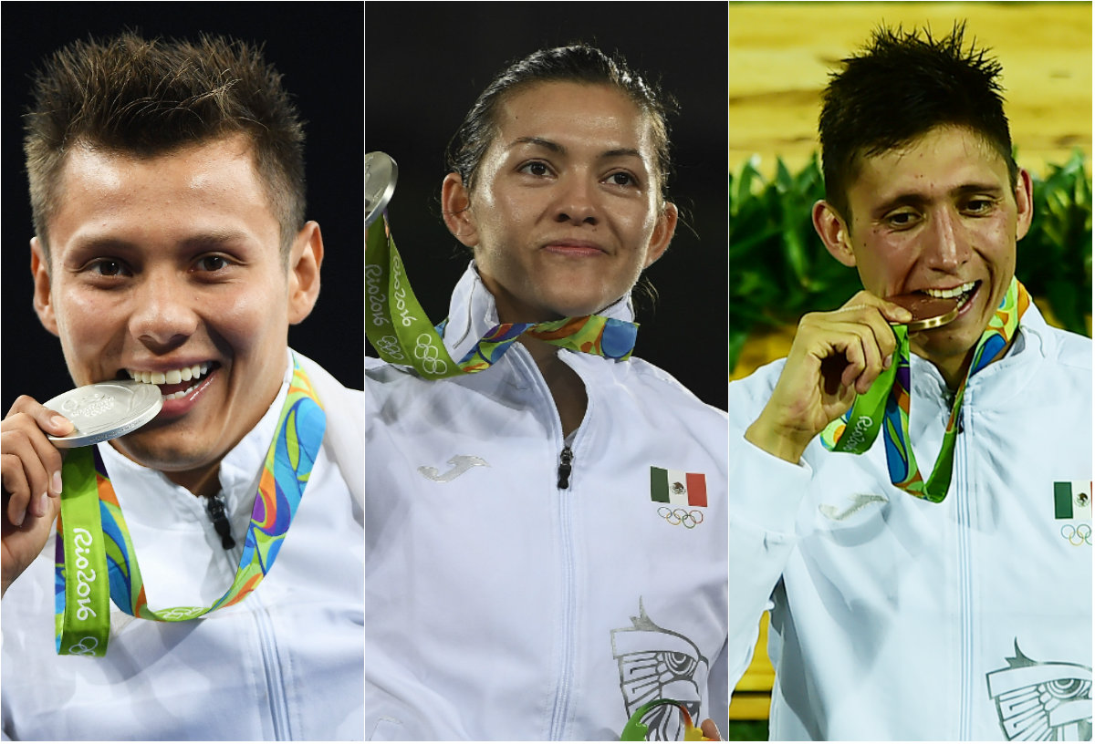 Los tres medallistas en el penúltimo día de Río 2016