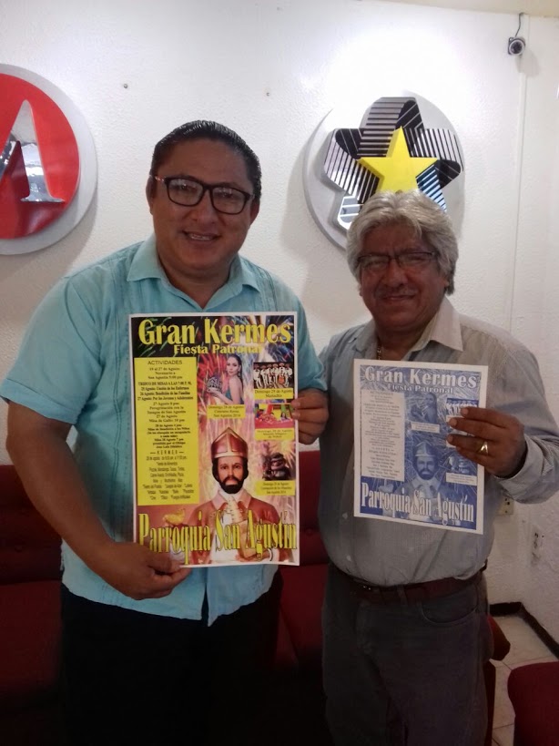 Jesús Manuel Pérez, párroco, y Víctor Manuel Martínez, coordinador de la fiesta patronal.﻿ Mostrar menos