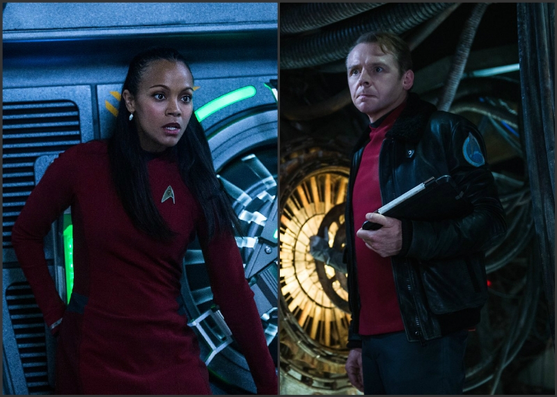 Zoe Saldana y Simon Pegg participan en 'Star Trek: Sin Límites'. 