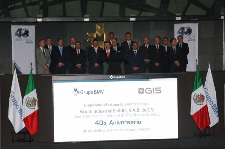 El Grupo Industrial Saltillo (GIS) celebró 40 años de cotizar en la Bolsa Mexicana de Valores.