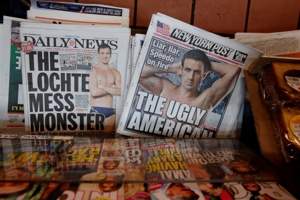 Prensa de Estados Unidos criticó al nadador Ryan Lochte 