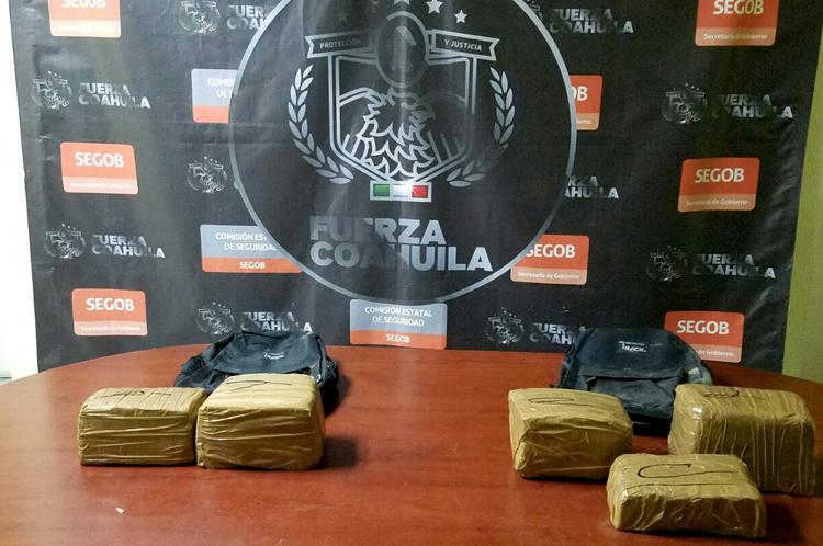 Fuerza Coahuila aseguró más de 8 kilos de mariguana en orillas del río Bravo.