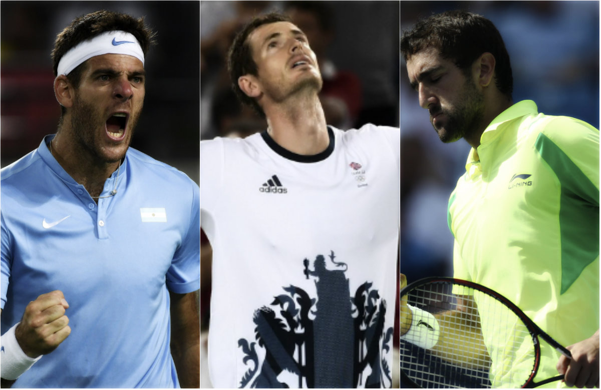 Del Potro, Murray y Cilic, tres grandes sorpresas del US Open