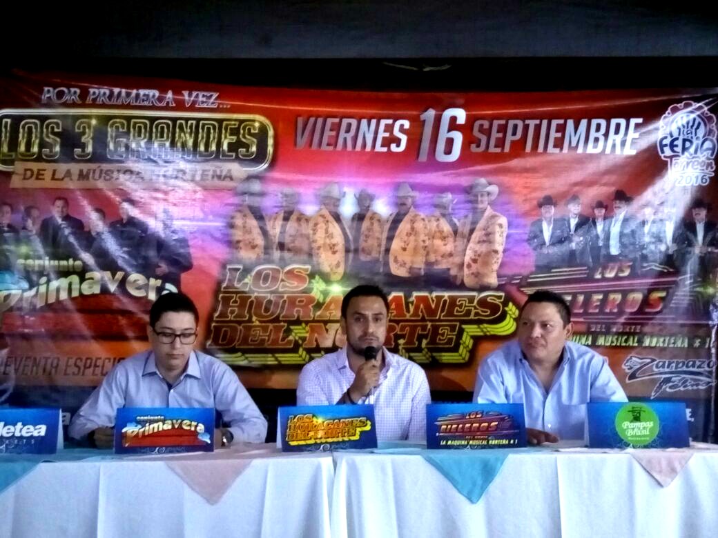 En Torreón, se presentarán el 16 de septiembre Los Huracanes del Norte, Los Rieleros del Norte y Conjunto Primavera.