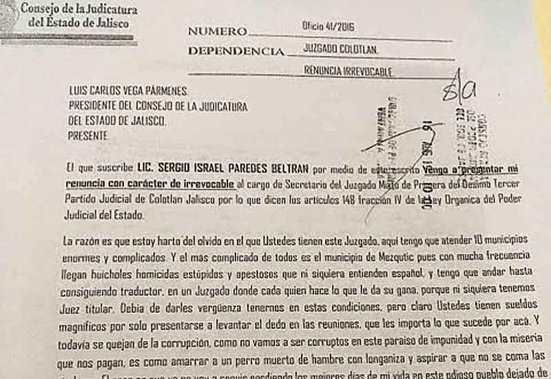 El pasado 16 de agosto fue presentada la supuesta “renuncia”