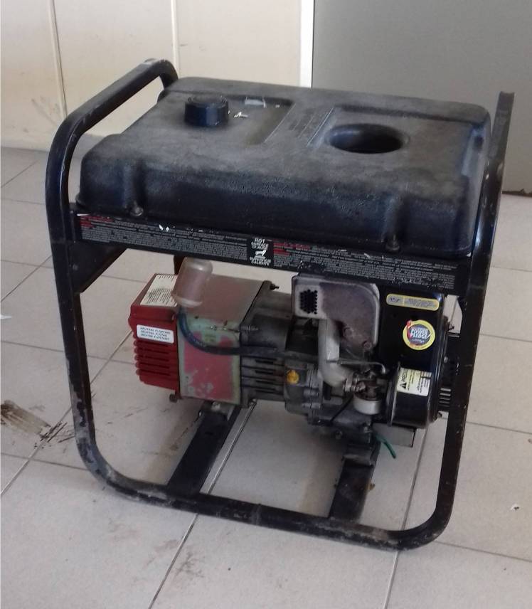 Generador de corriente eléctrica robado el pasado 17 de mayo.