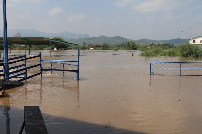 Sedena y Protección Civil de Durango, rescataron a una pareja que quedó atrapada por las inundaciones en el ejido Los Ángeles de Lerdo.