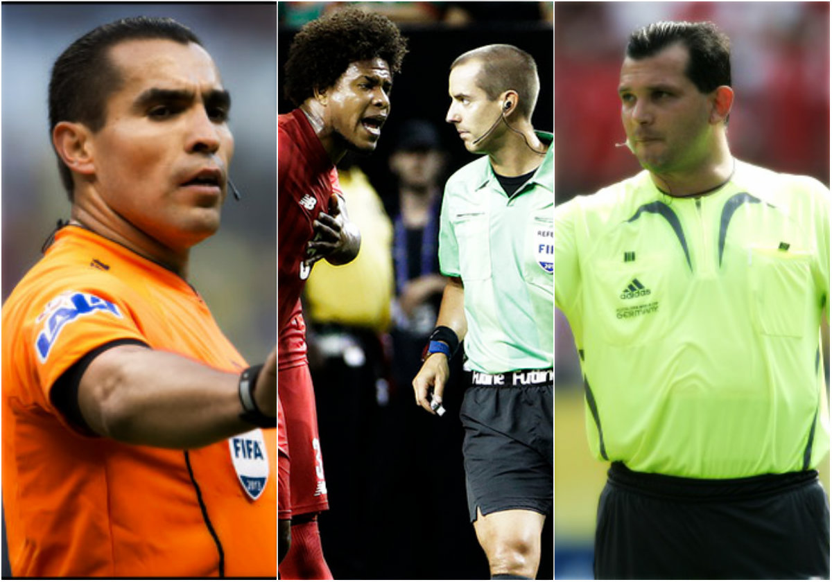 Marco Rodríguez, Mark Geiger y Carlos Amarilla