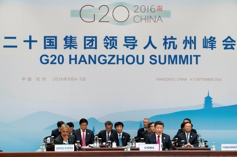 El presidente chino, Xi Jinping, durante la ceremonia de apertura de la cumbre del G-20, en Hangzhou.