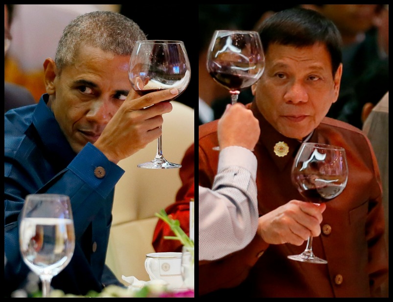 Los presidentes Barack Obama y Rodrigo Duterte en Laos.
