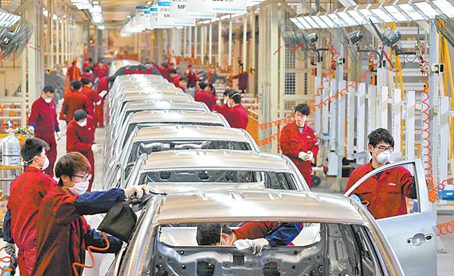La línea de producción de JAC Motors en Hefei.  