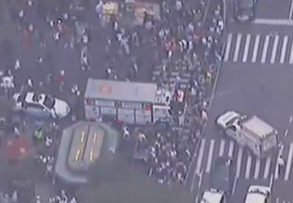Un gran despliegue policial se registró en las cercanías de en cerca de Penn Station.
