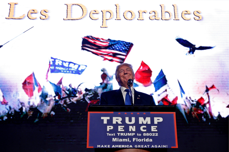 El candidato republicano durante un mitin en Miami.