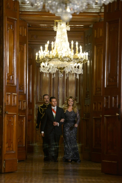 El presidente Enrique Peña Nieto y la primera dama, Angélica Rivera, 