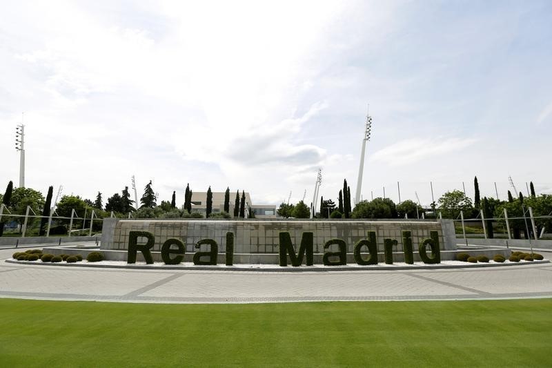 Una vista general de los campos de entrenamiento del Real Madrid en Valdebebas