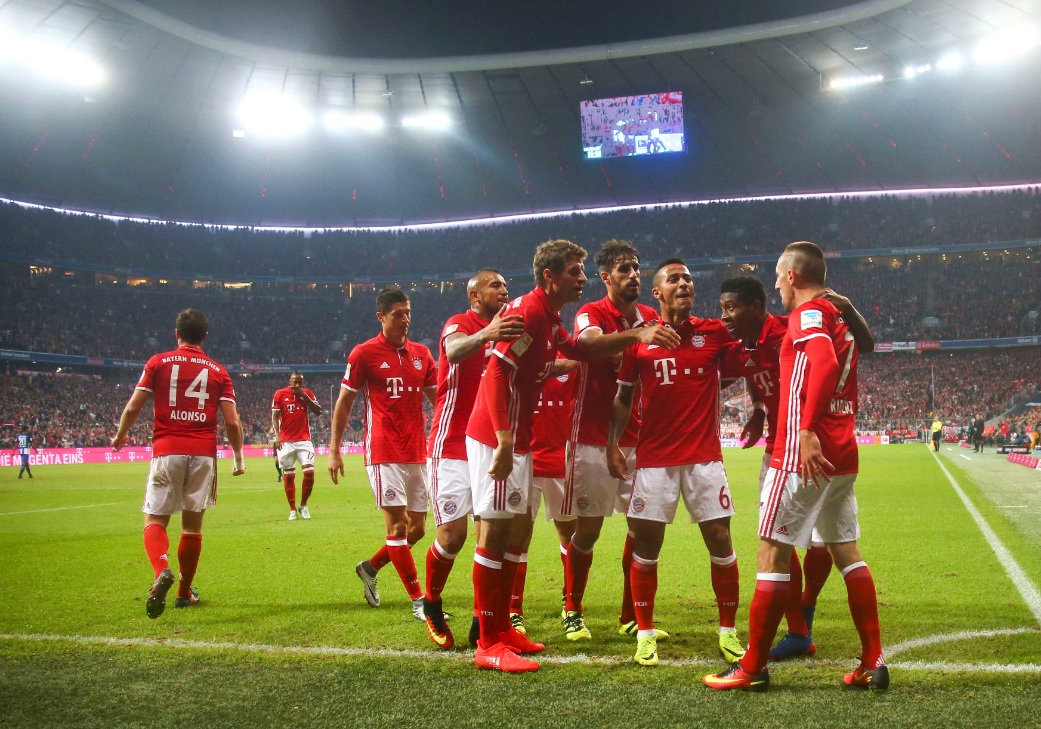 Bayern Munich celebra victoria ante Hertha 