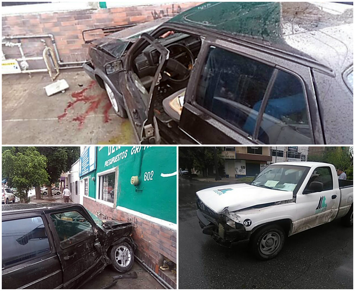 Accidente en avenida presidente Carranza y calle Comonfort de Torreón.