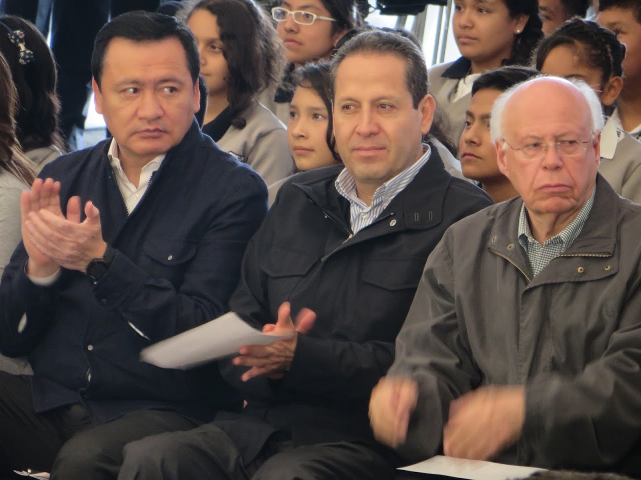 Osorio Chong y Eruviel Ávila durante la reunión en Ecatepec.