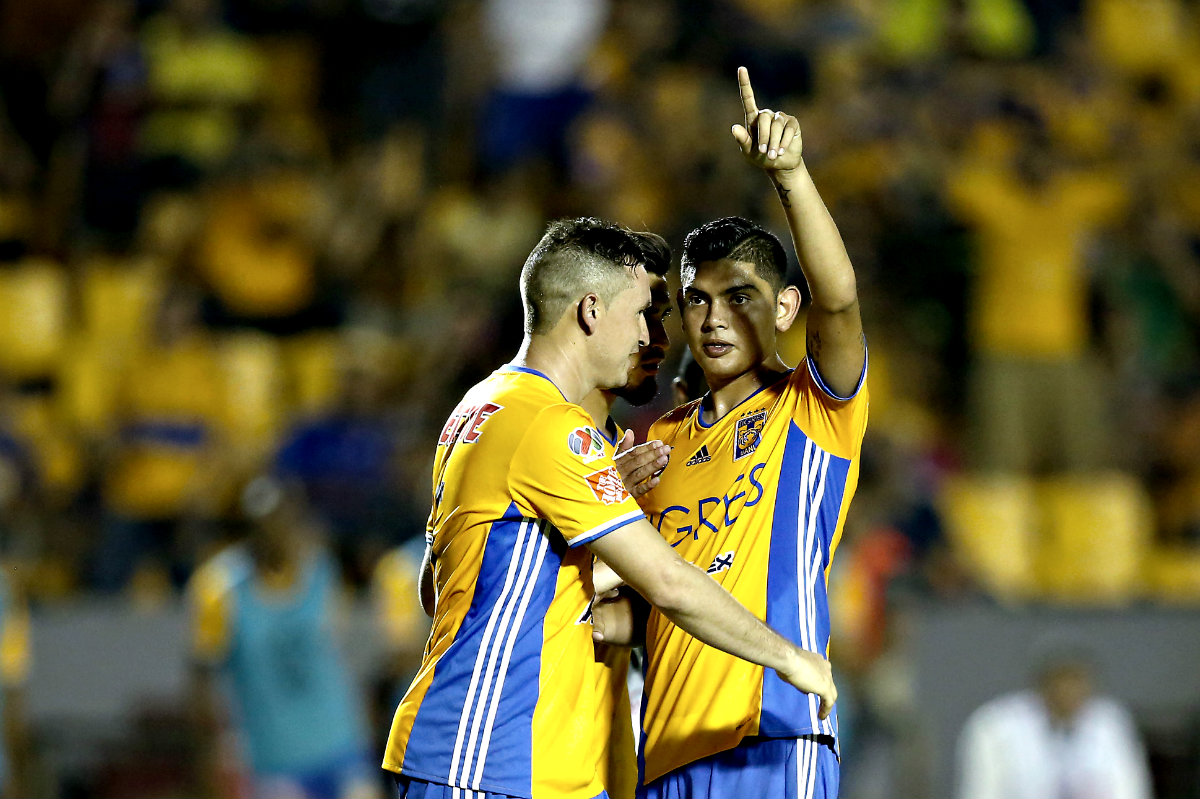 Jorge Espericueta, en festejo de gol durante la fase de grupos de la Liga de Campeones de la Concacaf 