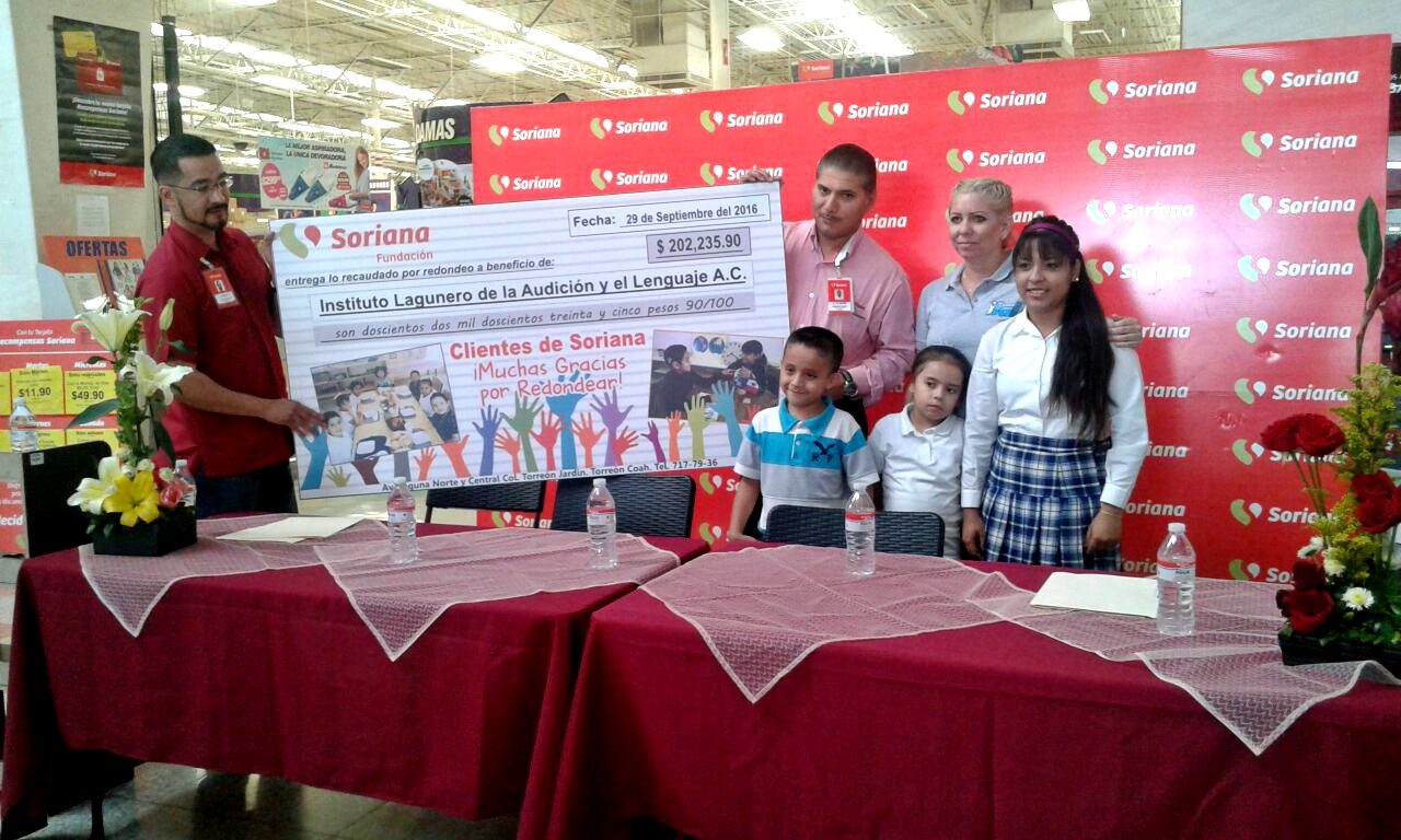 Fundación Soriana donó más de 202 mil pesos al Instituto de la Audición y del Lenguaje.