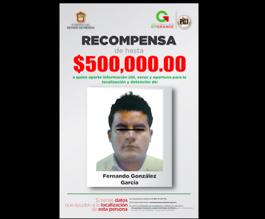 El cartel de recompensa para dar con el paradero de Fernando González, presunto asesino de Karen y Adriana.