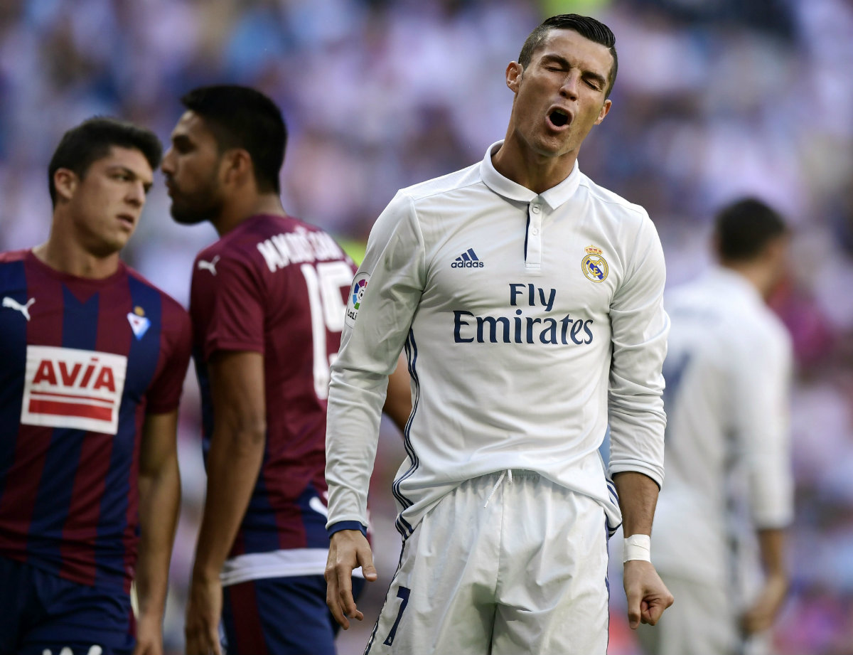 Cristiano Ronaldo reacciona ante el empate vs. Sociedad Deportiva Eibar