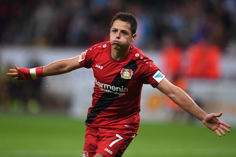 Javier Hernández celebra su anotación ante el Borussia Dortmund