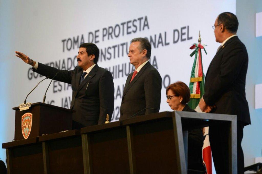 Javier Corral estuvo acompañado por el secretario de Energía, Pedro Joaquín Coldwell y el dirigente del PAN, Ricardo Anaya.